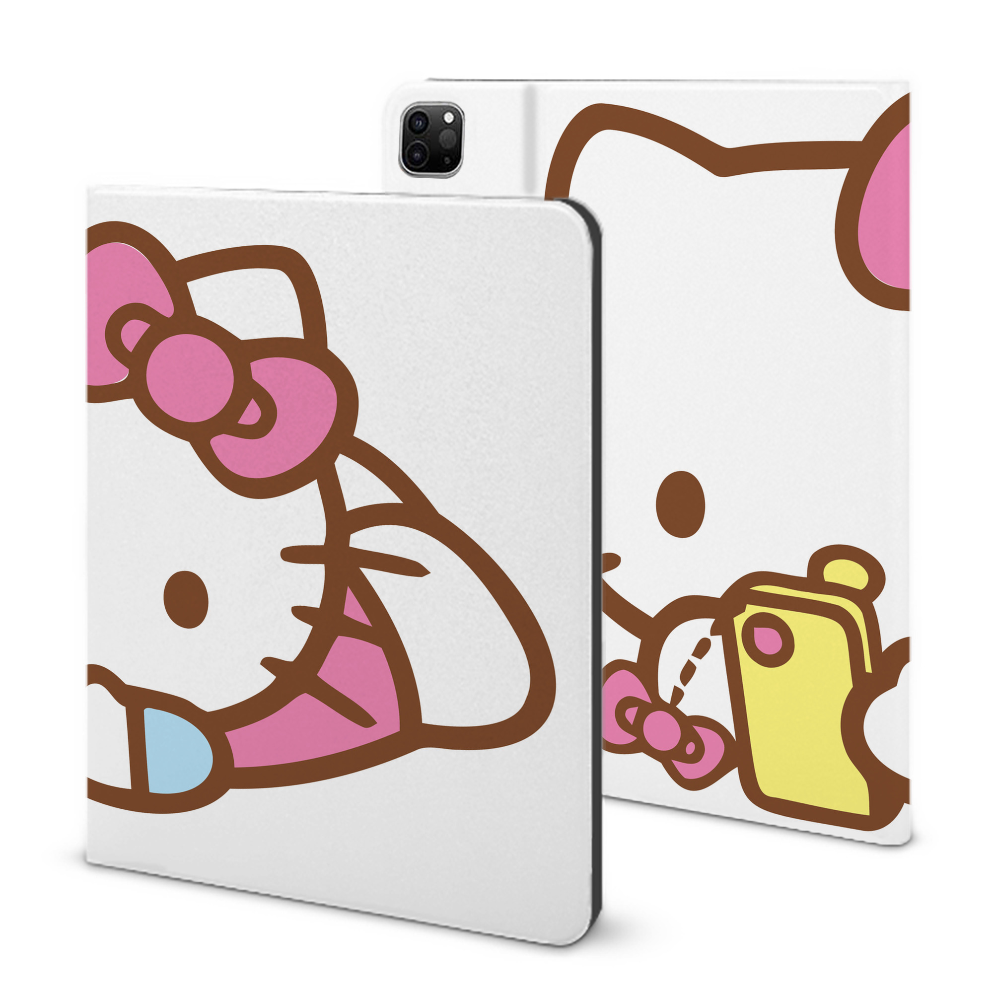 （画像用） Hello Kitty ハローキティ IPad ケース ブック型 PUレザー TPU 耐衝撃 軽量 薄型 ペン収納なし 全面保護 IPad 各モデル対応